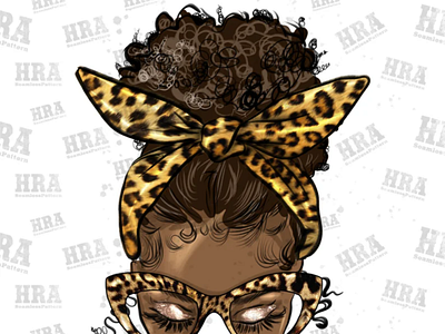Afro Messy Bun Mom Png Sublimation Design