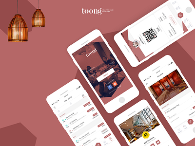Toong - Coworking space app booking branding coworking design meeting room minimal mobile space ui ux