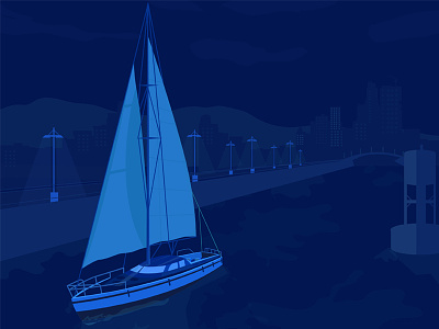 Shades of Blue - Sailor's life bluecolor blueshades graphicdesign gta gtyachtr illustration reportbee yachtillustration