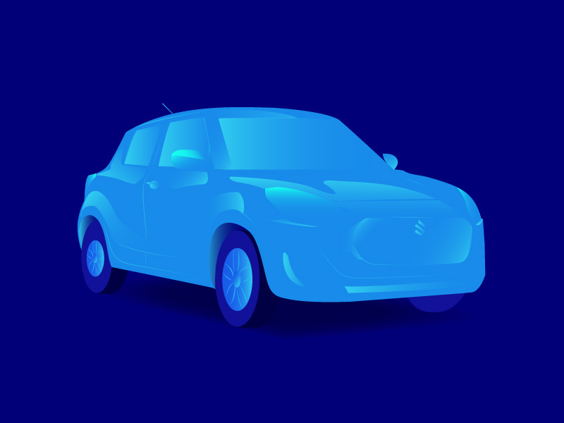 New Swift - Car Illustration car blueshades cargraphicdesign cardesign suzukicar swiftcar carillustration gradient