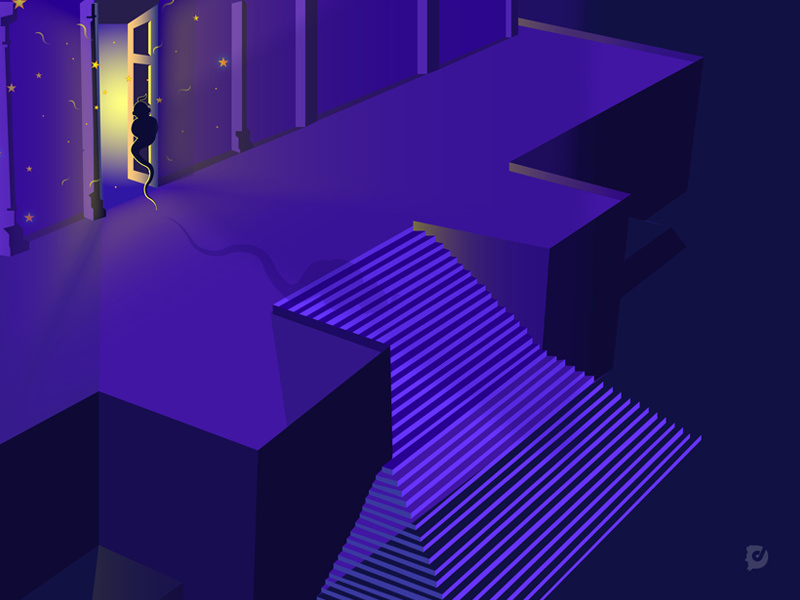 Miracle Genie - Sherazade Untold Story designteam designthursday buildingillustration buildinggraphicdesign miracle nighteffects gradient palace genieillustration genie