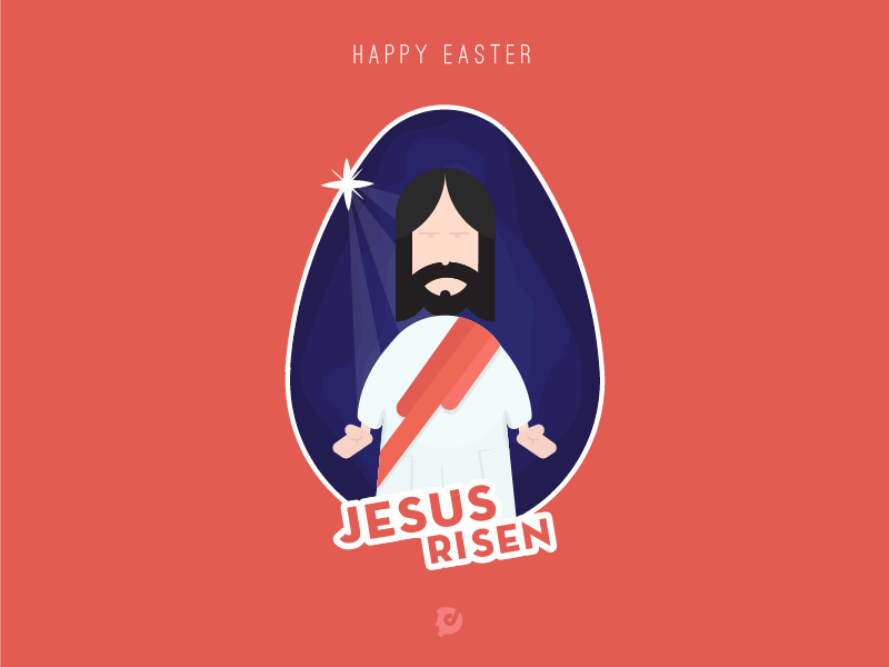 Happy Easter! creative character happyeaster dribblesticker christianfeast jesuschrist reborn jesusrisen jesusillustaration easterdesign