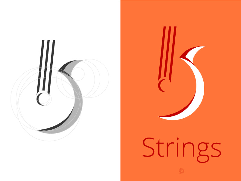 Strings Logo goldenration logodesign guitarstrings musicapplogo stringlogo reportbee designteam designthursday