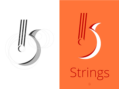 Strings Logo designteam designthursday goldenration guitarstrings logodesign musicapplogo reportbee stringlogo