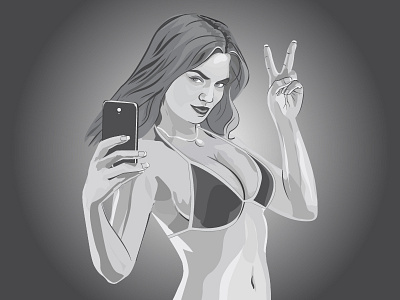 Girl Illustration! danieldoss girl girl illustration grayscale gta illuatration shadesofgray