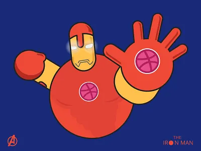 Iron Man! basicshapes character creative design dribbblelogo dribbblesticker illustration ironman marvel minimal sticker