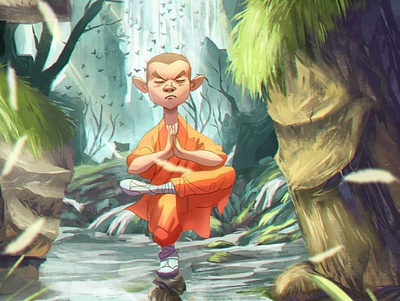 Little Monk animation branding character design cinematic concept art design digital art environment illustration monk ui visual development