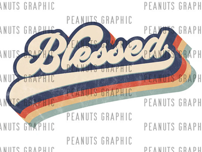 Retro Blessed PNG Sublimation Design, Vintage