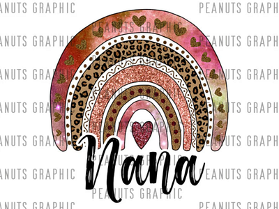 Nana Rainbow PNG Sublimation Design, Leopard, Cheetah