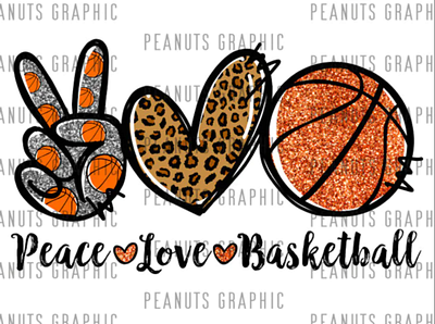 Peace Love Basketball PNG, Sublimation Design app branding design graphic design illustration logo typography ui ux vector