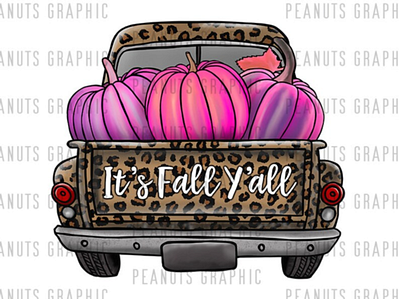 Vintage Truck, It's Fall Y'all Cheetah Sublimation Design app branding design graphic design illustration logo typography ui ux vector