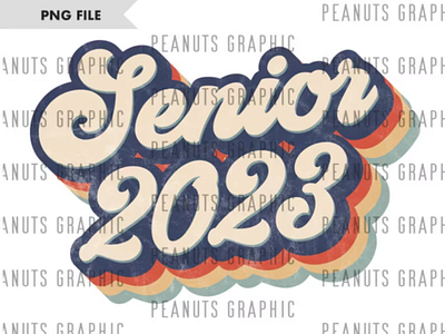 Retro Senior 2023 PNG Sublimation Design, vintage