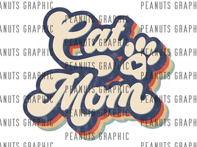 Retro Cat Mom PNG Sublimation Design, vintage app branding design graphic design illustration logo typography ui ux vector