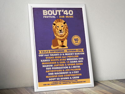Bout'40 Festival 2K14 Poster illustration lion poster vector
