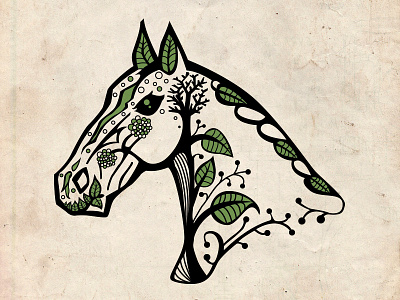 Green Horse horse illustration vector