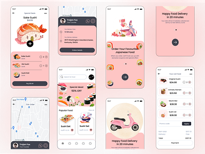 Food Delivery // Mobil App app design food graphic design habits illustration logo ui ux