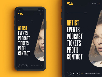 Menu Mobile Concept for Resident Advisor app artistique branding concept design dribbble interface ios mobile music nina kraviz redesign residentadvisor responsive simple space ui uiux web website