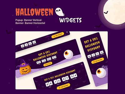 Halloween widgets app branding design graphic design illustration typography ui ux