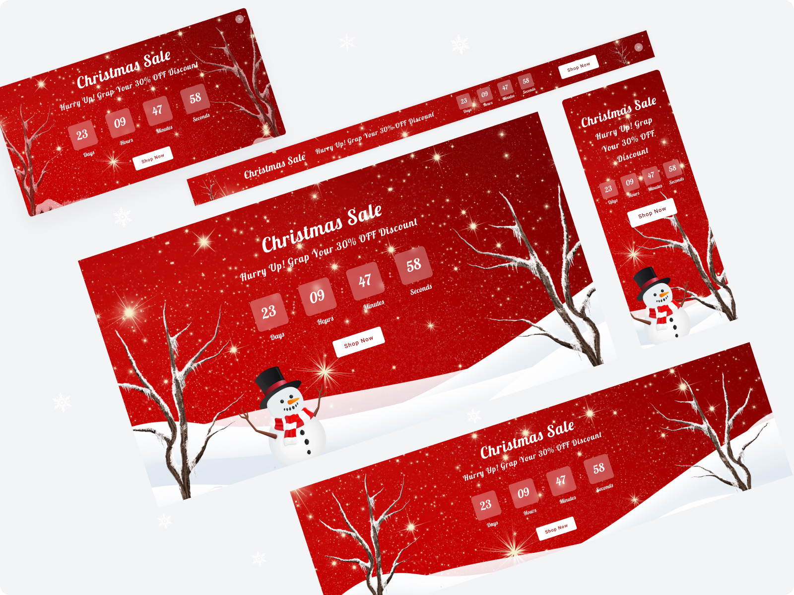 Christmas widgets with a countdown timer by Fouita on Dribbble