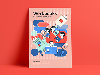Workbooks — A library for workmates books bookshelf branding community design graphicdesign illustration library ux visuals workday workmates