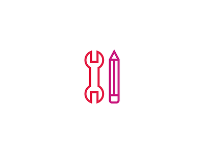 Craft community craft culture icon illustration linedrawing pink red