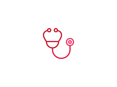 Healthcare community health icon illustration linedrawing pink red