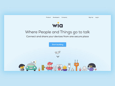 Wia Landing Page connected devices homepage iot landing page website wia