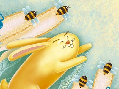 Bunny bee bunny illustration