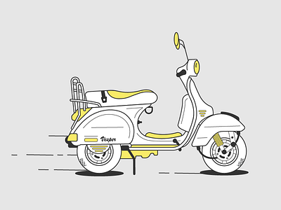 Vespa bike illustration line