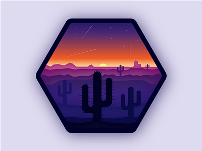 Desert Badge badge gradient illustration