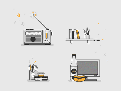 A few of my favourite things icon illustration line