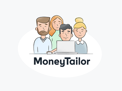 MoneyTailor Team branding character illustration sketch team