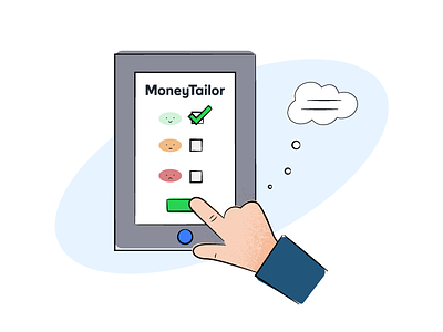 MoneyTailor branding character design email illustration sketch