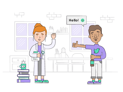 Behaviour science meets social intelligence :) branding character design illustration landingpage