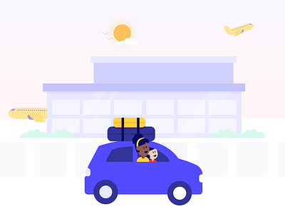 Take a friend to the airport app banner branding character design flat gradient graphic graphicdesign icon illustration logo sketch ui vector web website