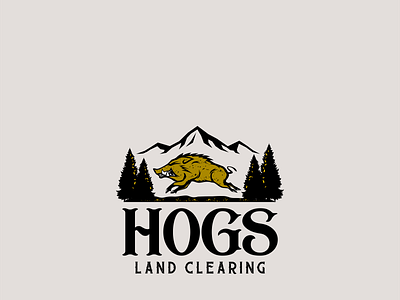 HOGE LAND CLEARING illustration landscaping logo logodesign logos vintage