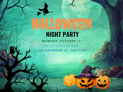 Halloween Night Party Invitation animation bats branding ghost graphic design halloween night horor logo logo designb motion graphics night party
