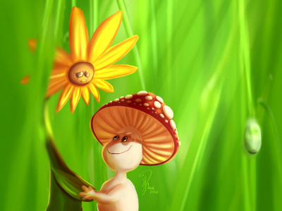 Its Nature cute illustration love mushroom nature personal project photomanipulation