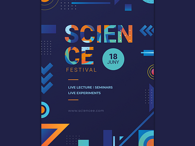 Poster for science festival design posrter typography ui
