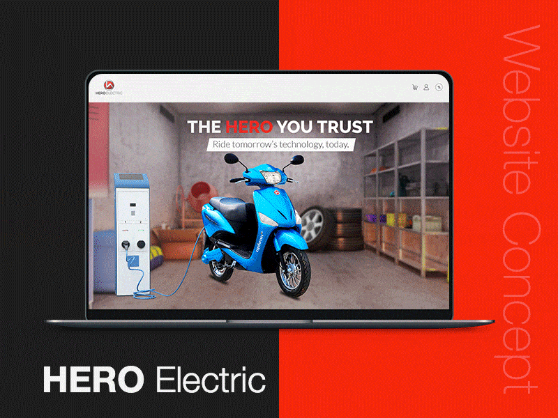 Hero Electric Website Concept concept interaction ui ux web webdesign webdevelopment
