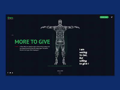 Fortis Organ Donation concept green health care hospital illustration onepage ui ux webdesign website