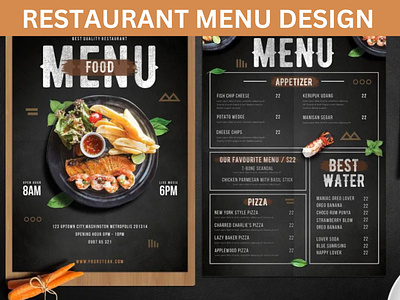 Restaurant menu design, food menu design