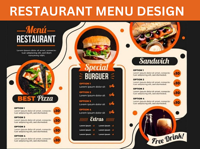 Restaurant menu design, food menu design custom menu design design food menu design graphic design illustration menu design restaurant menu design vector