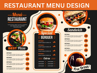 Restaurant menu design, food menu design custom menu design design food menu design graphic design illustration menu design restaurant menu design vector