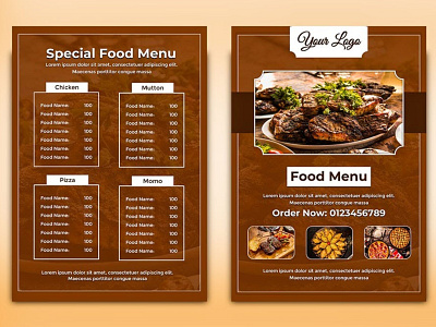 Restaurant menu design, food menu design