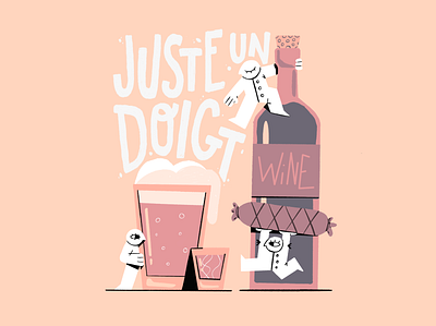 Juste un Doigt beer design flat illustration minimal photoshop wine