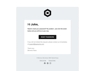 Reset Password HTML Email design email figma html saas template