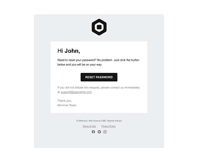 Reset Password HTML Email design email figma html saas template