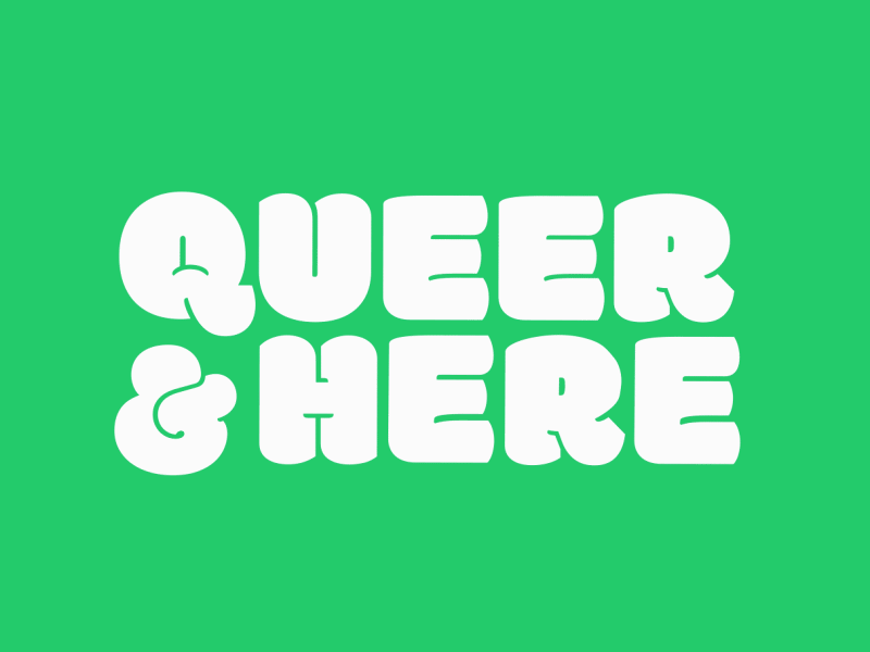 Queer Here Sticker 🏳️‍🌈 animation gay gif mograph pride pridemonth queer queer art sticker type typography