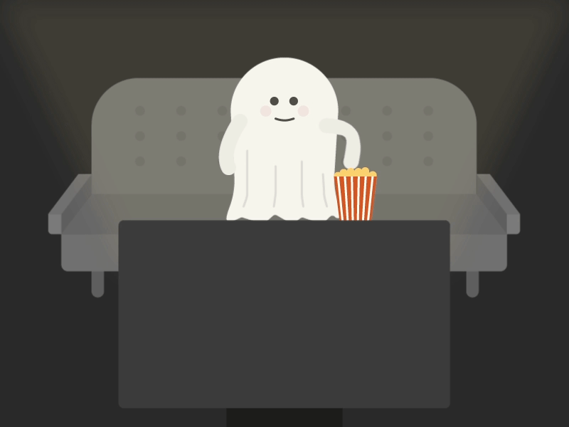 My Halloween animation creep ghost gif glow halloween illustration motion popcorn tv